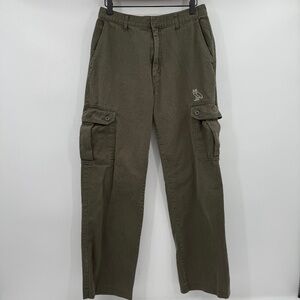 OVO Octobers Very Own Pants Women Medium Green Cargo Military Utility Straight